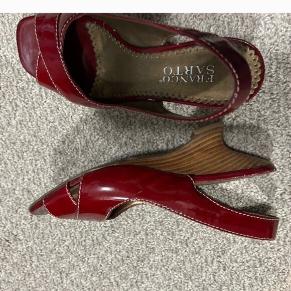 Franco Sarto Shoes - Red slip-on kitten heels